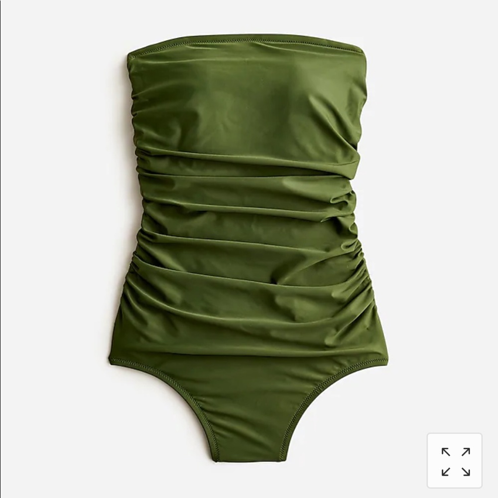 J. Crew ruched bandeau one-piece in Safari, size 10